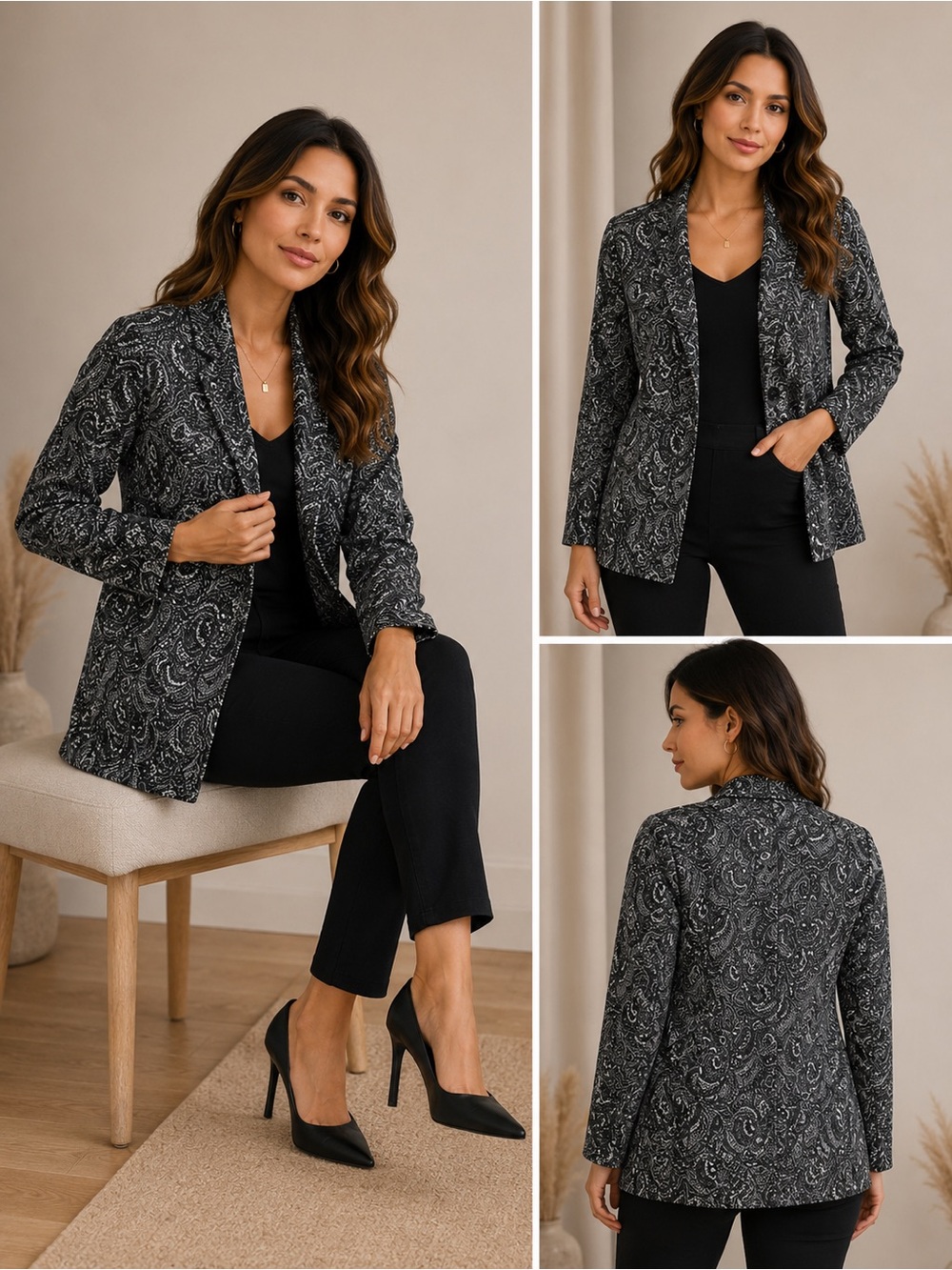 Chico's Elegant Black and White Jacket